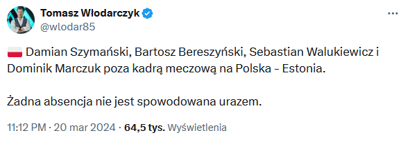 Ta CZWÓRKA NIE ZAGRA w meczu z Estonią!